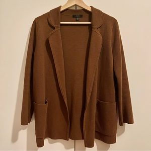 J.Crew Eloise Sweater Blazer XXS Heather Walnut Brown Tan